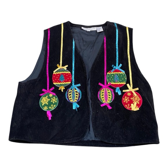 Northern Isles Jackets & Blazers - VTG Christmas Sweater Vest Womens Size MED Ornaments Signature Northern Isles